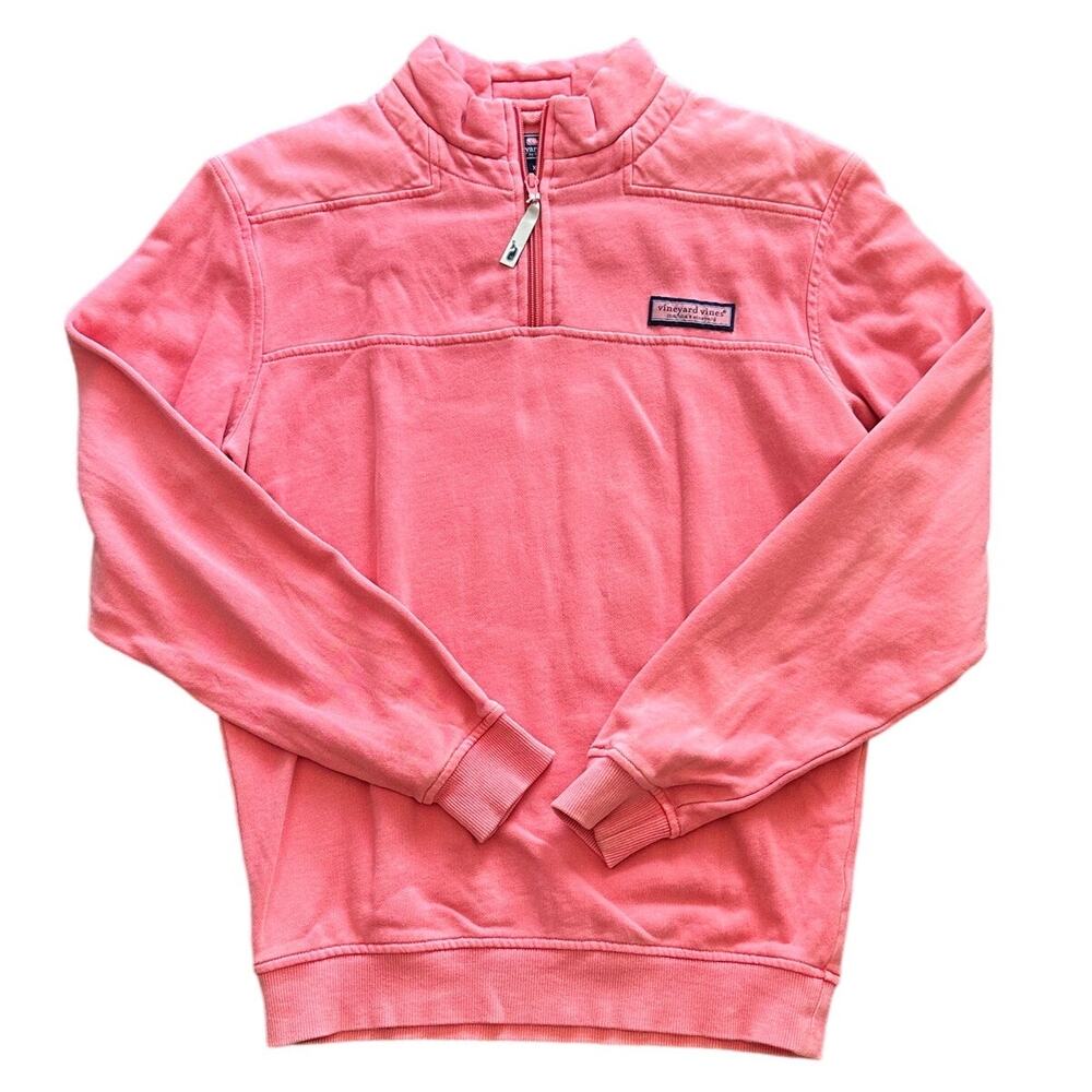 Vineyard Vines Mens Shep Shirt Quarter Zip Salmon Pink XS
